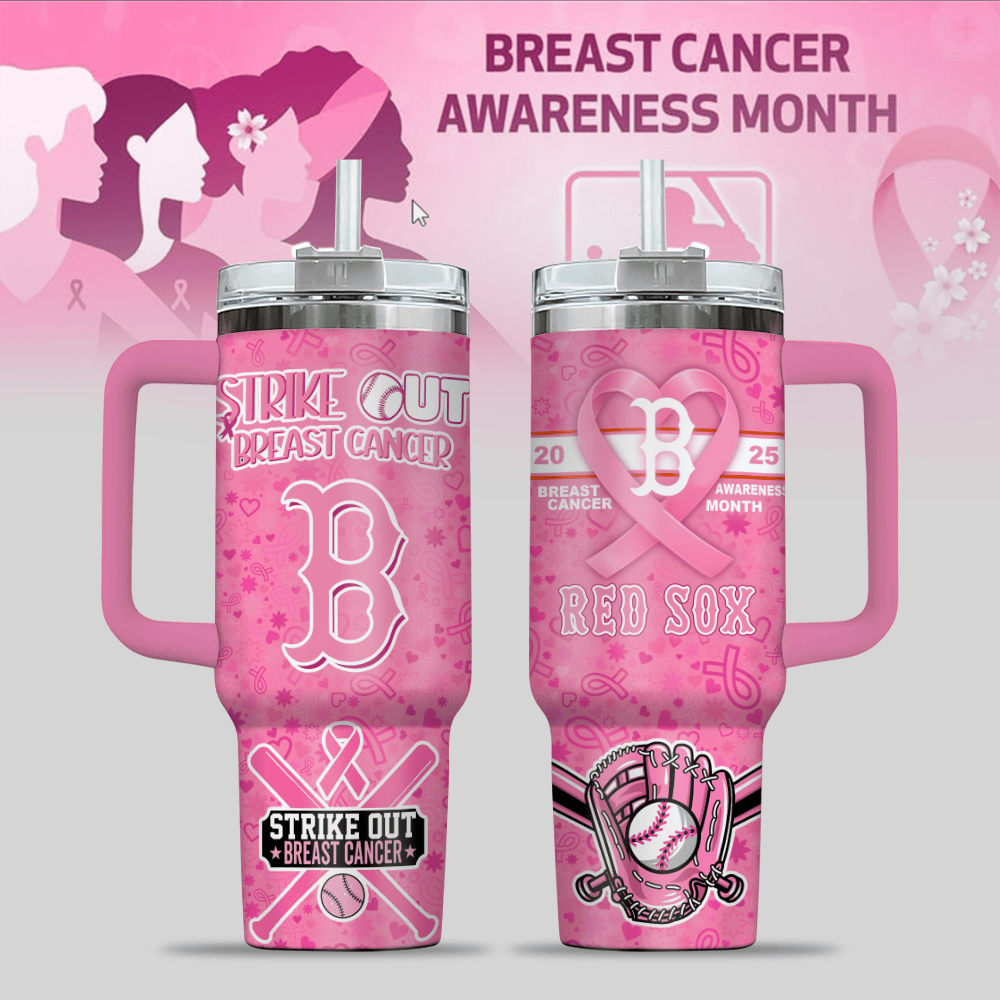 Boston Red Sox MLB x Breast Cancer Awareness Custom Stanley Cup 40 oz 30 oz Tumbler With HandleTVC2301125