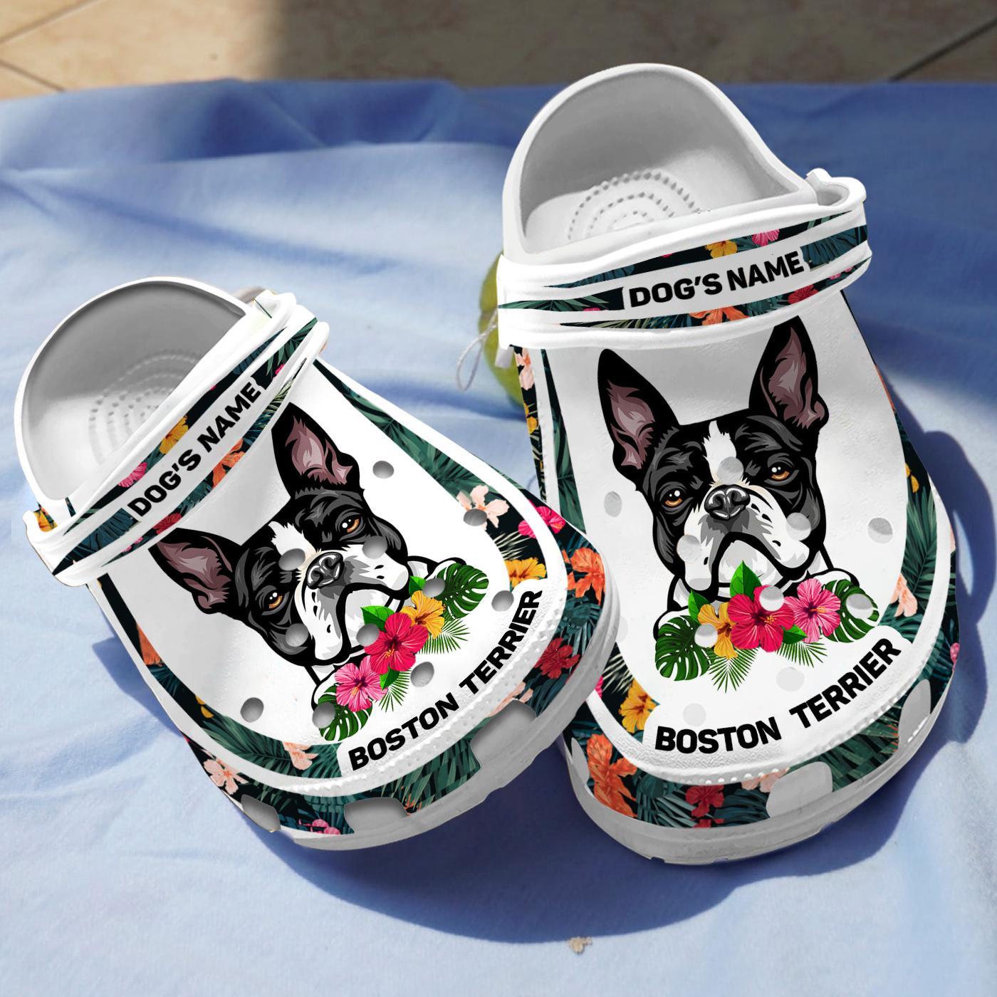 Boston Terrier Dog Crocs Crocband Clogs Shoes Comfortable For Men Women and Kids