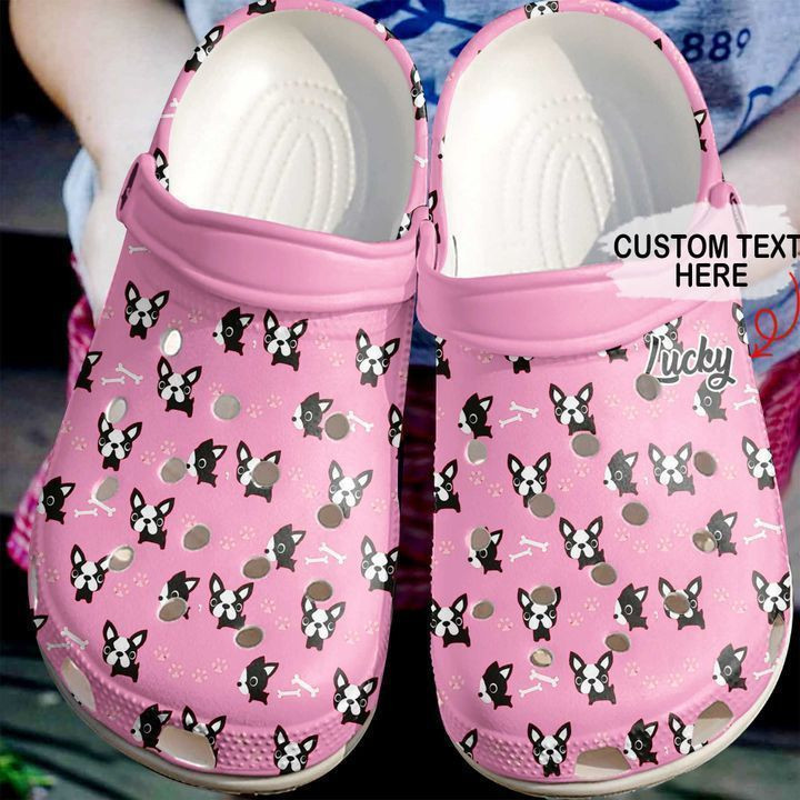 Boston Terrier Personalized Pattern Classic Clogs Shoes