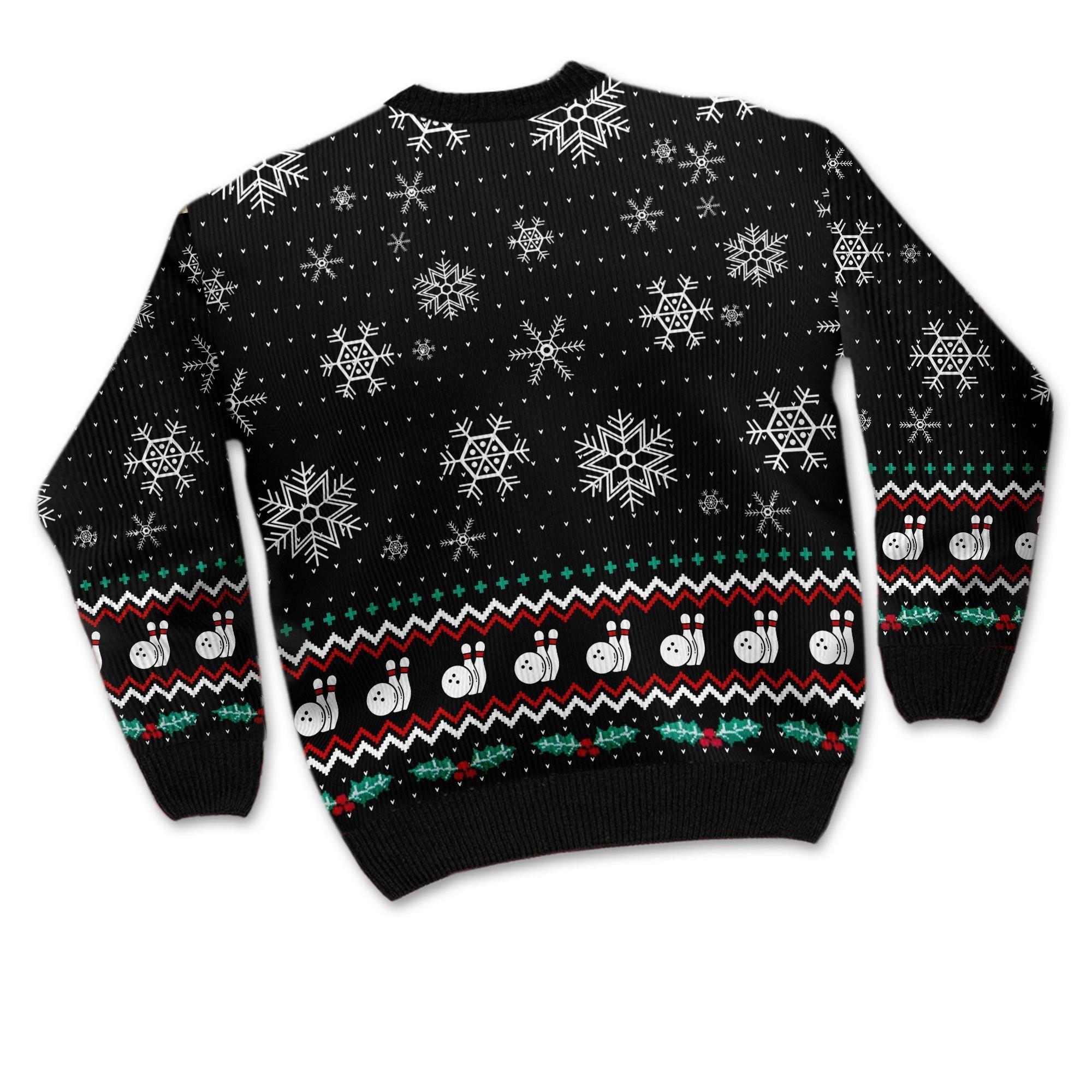 Bowling Christmas Snowflakes Personalized Gifts For Bowlers Sport Lovers Ugly Christmas Sweater Adult 3D Funny Matching for family - Image 5