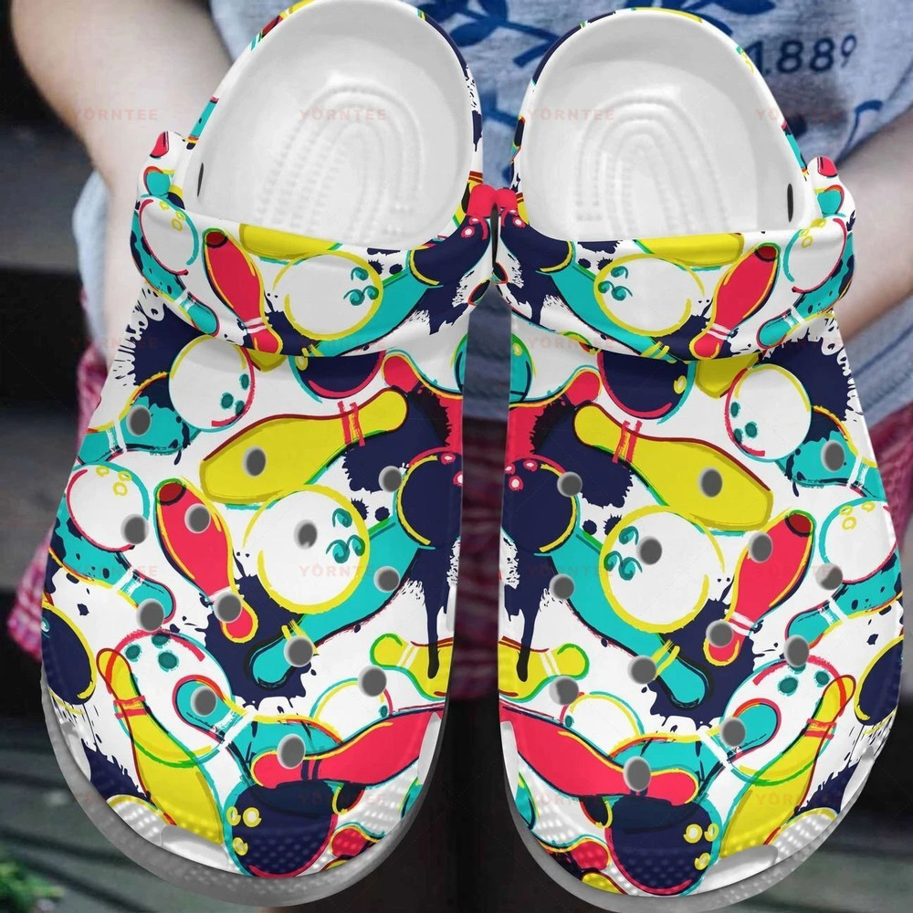 Bowling Colorful 3 Gift For Lover Rubber clog Shoes Comfy Footwear