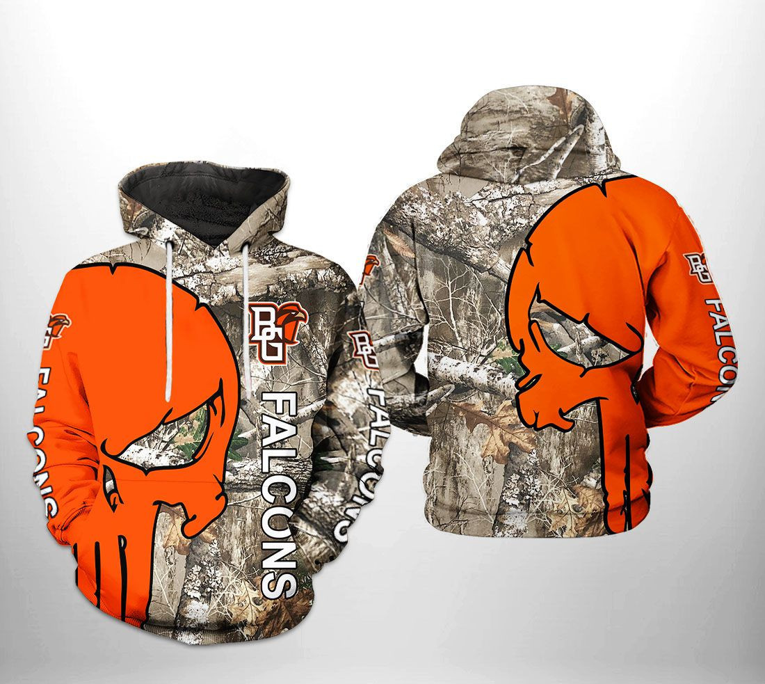 Bowling Green Falcons NCAA Camo Veteran Hunting 3D All Over Print Hoodie, Zip Hoodie