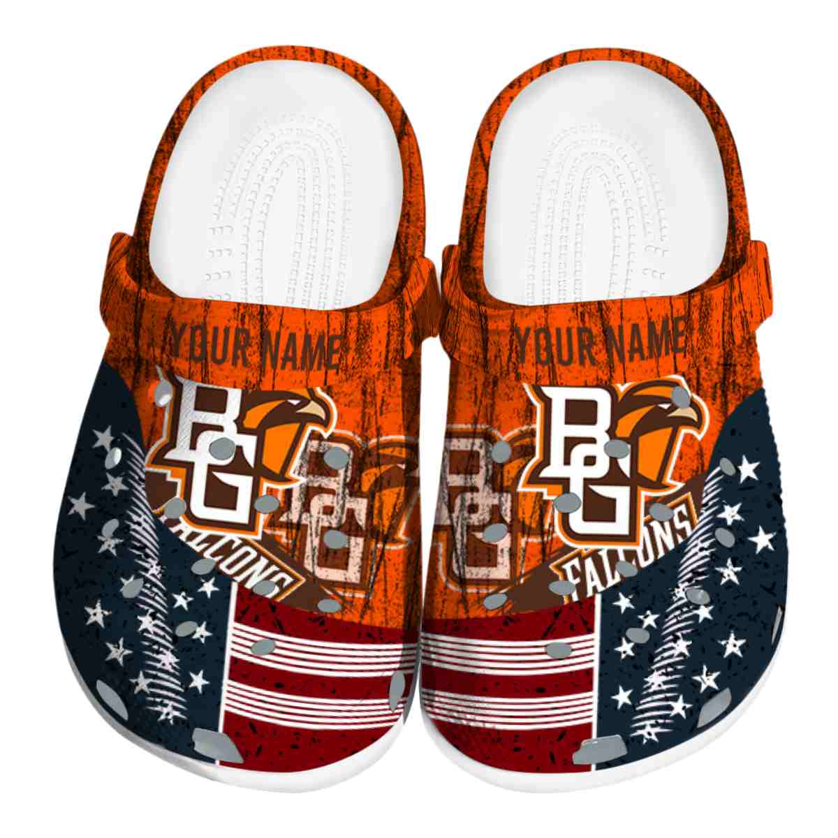 Bowling Green Falcons NCAA Sport Crocs Crocband Clogs Shoes Comfortable For Men Women and Kids