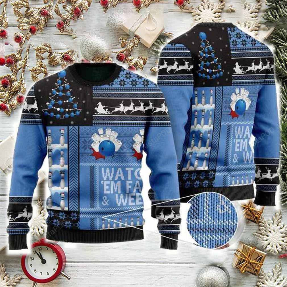 Bowling Watch Em Fall &Amp;Amp; Weep Ugly Christmas Sweater Adult 3D Funny Matching for family