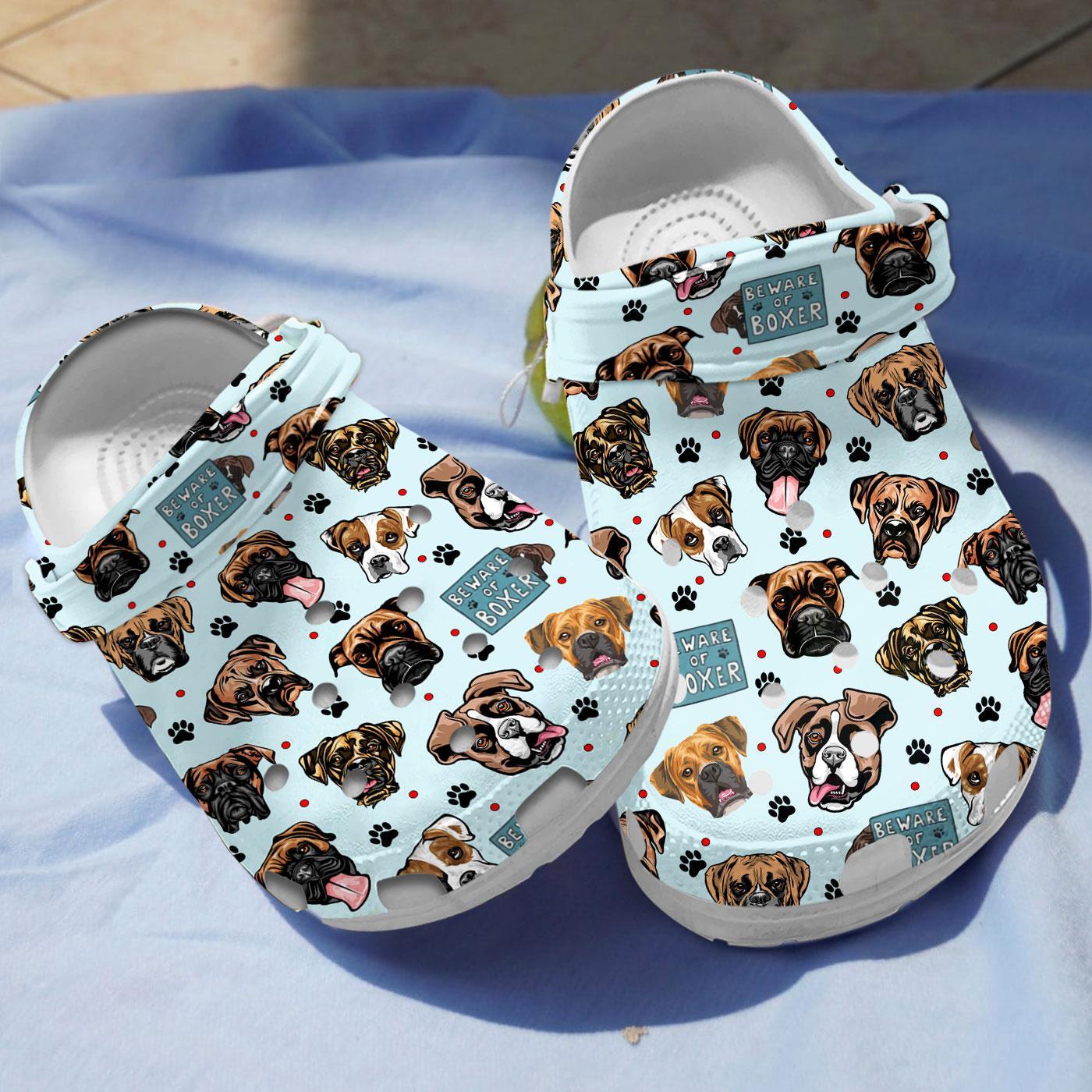 Boxer Dog Crocs Crocband Clogs Shoes Comfortable For Men Women and Kids