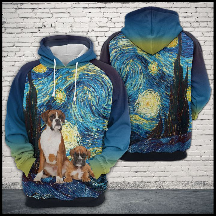 Boxer Starry Night 3D All Over Print Hoodie, Zip Hoodie