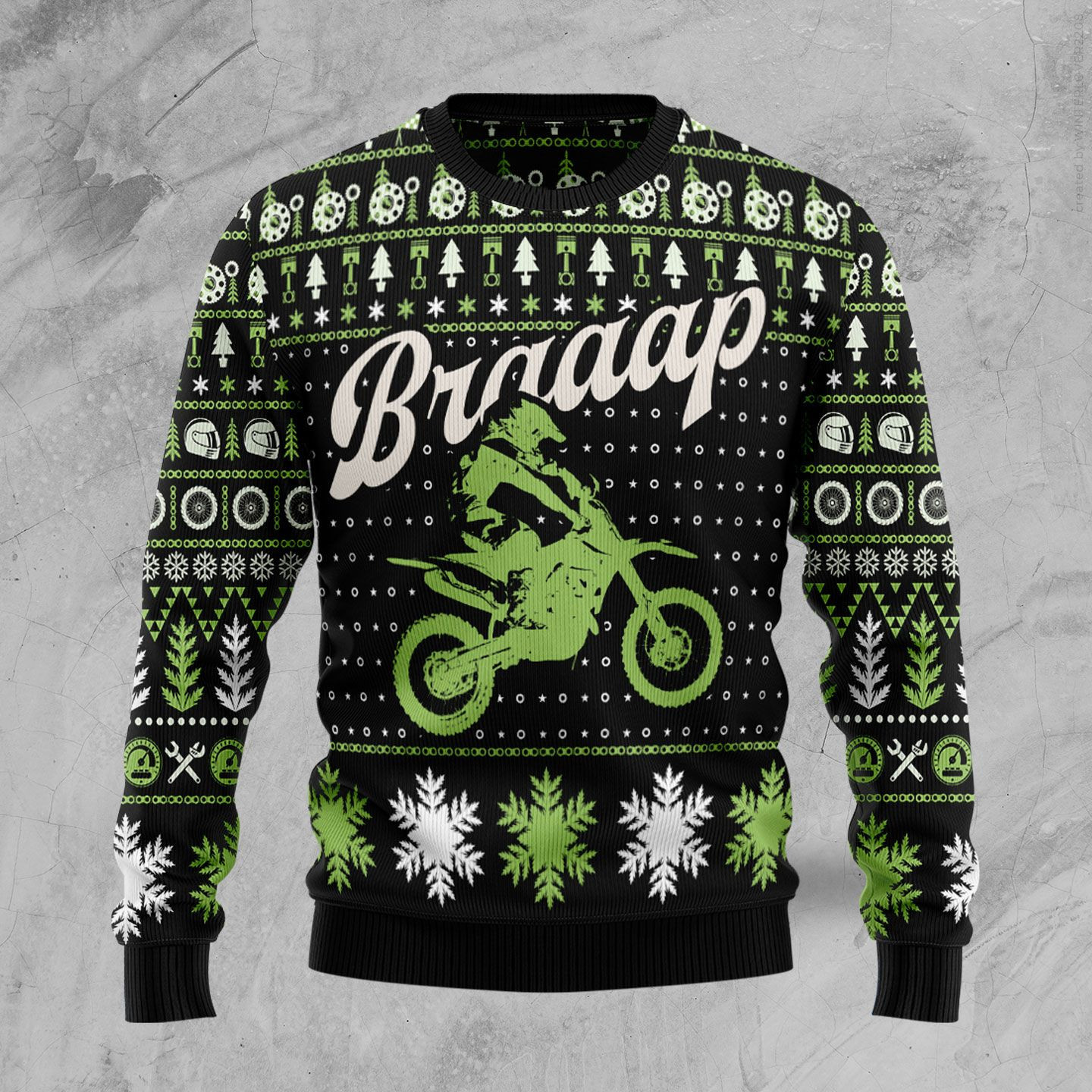 Braaap Moto Ugly Christmas Sweater Adult 3D Funny Matching for family
