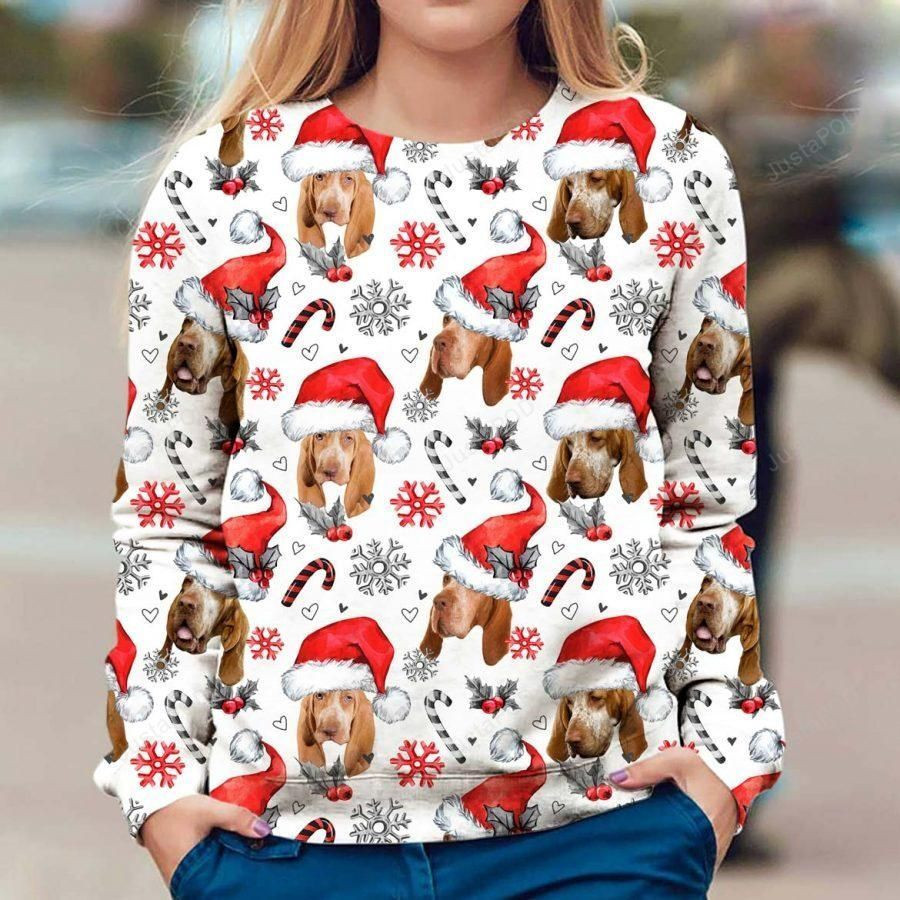 Bracco Italiano Dog Ugly Christmas Sweater Adult 3D Funny Matching for family