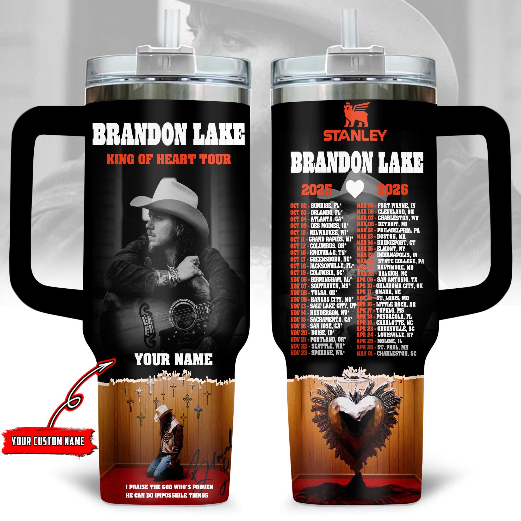Brandon Lake Music Custom Stanley Cup 40 oz 30 oz Tumbler With HandleTVC230193