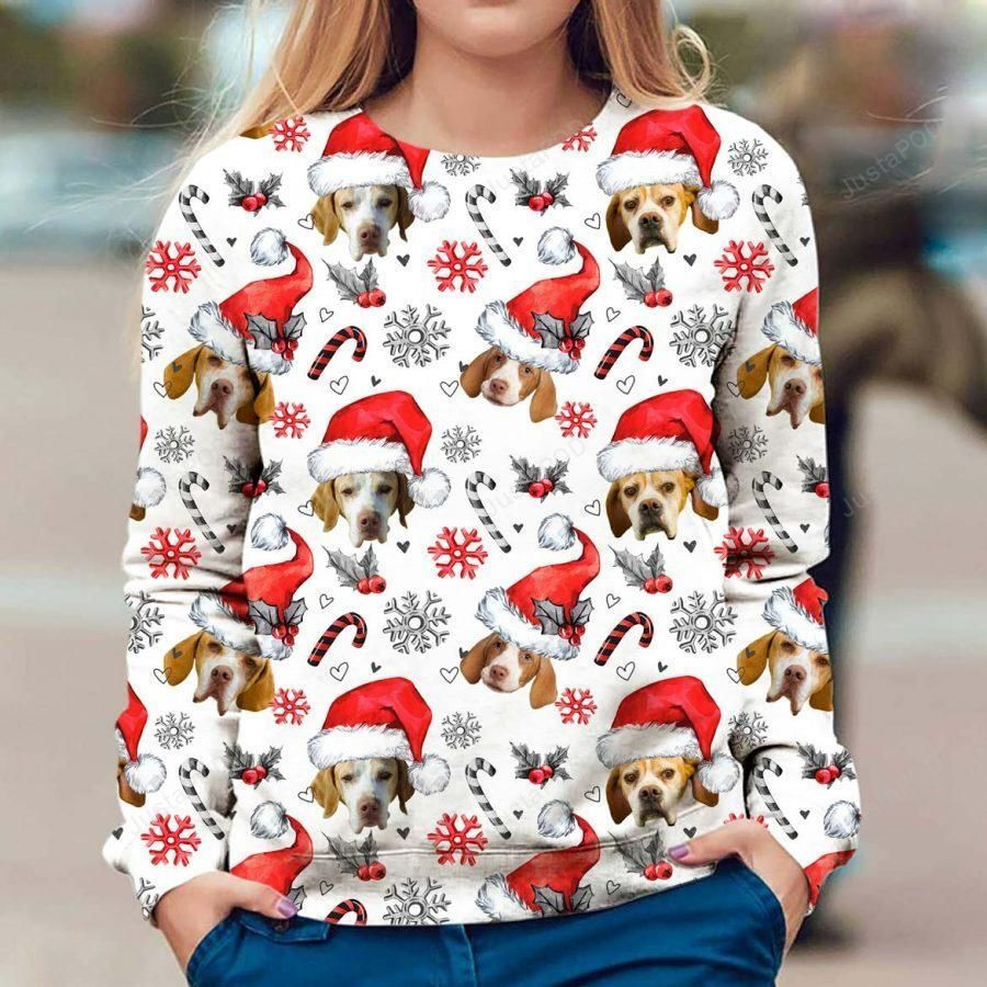 Braque Saint Germain Ugly Christmas Sweater Adult 3D Funny Matching for family