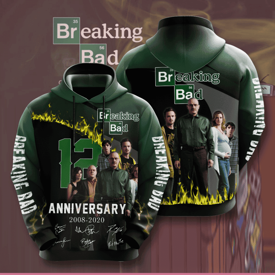 Breaking Bad Movie And Character Anniversary 12 Years 3D All Over Print Hoodie, Zip Hoodie
