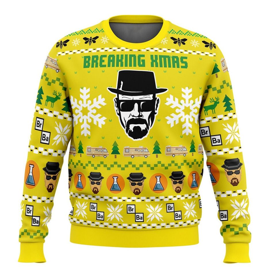 Breaking Xmas Ugly Sweater Knitted, Breaking Bad Ugly Christmas Sweater