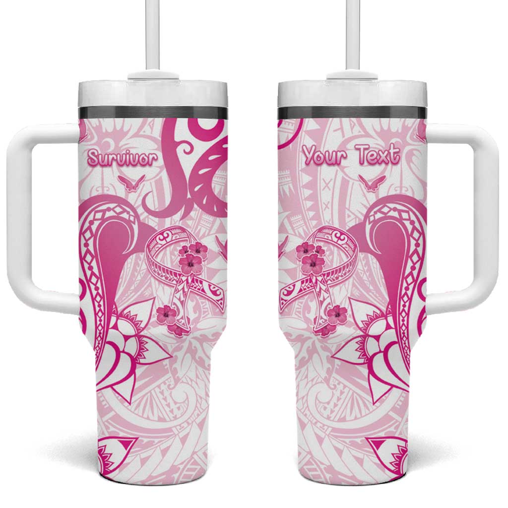 Breast Cancer Awareness Ribbon Polynesian White Custom Stanley Cup 40 oz 30 oz Tumbler With HandleTVC2301352
