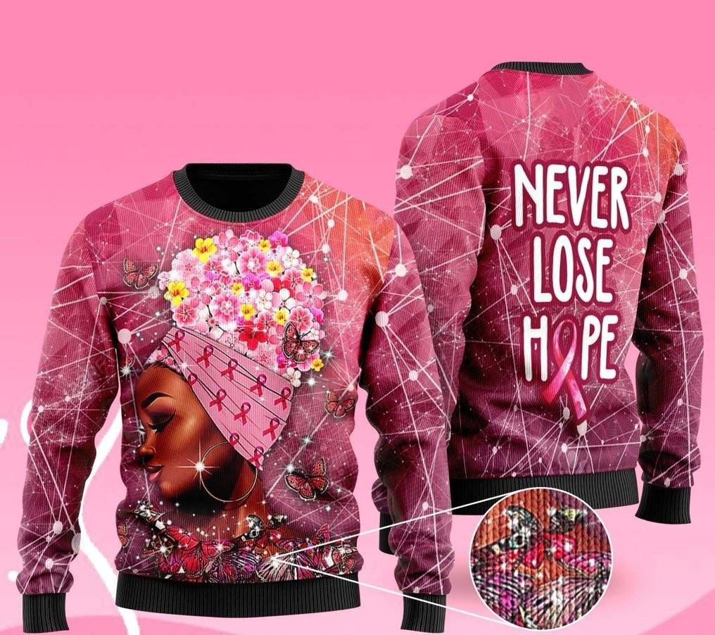 Breast Cancer Awareness Ugly Christmas Sweater Adult 3D Funny Matching for family