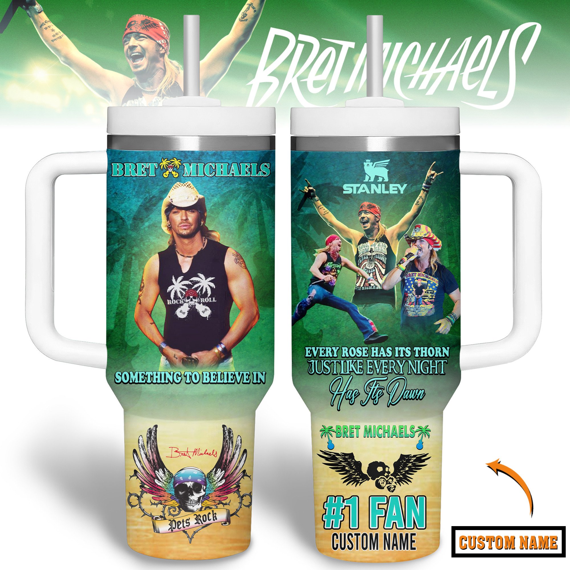 Bret Michaels Music Custom Stanley Cup 40 oz 30 oz Tumbler With HandleTVC2301280