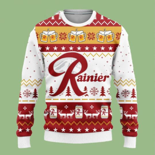 Brewing Drink Lover Rainier Beer Ugly Christmas Sweater - Image 7