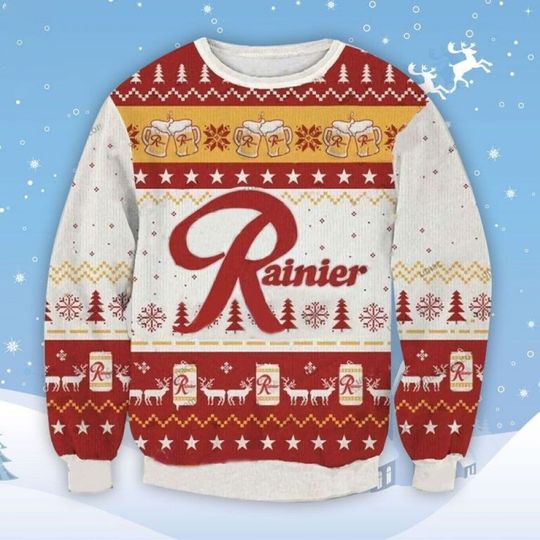 Brewing Drink Lover Rainier Beer Ugly Christmas Sweater - Image 9
