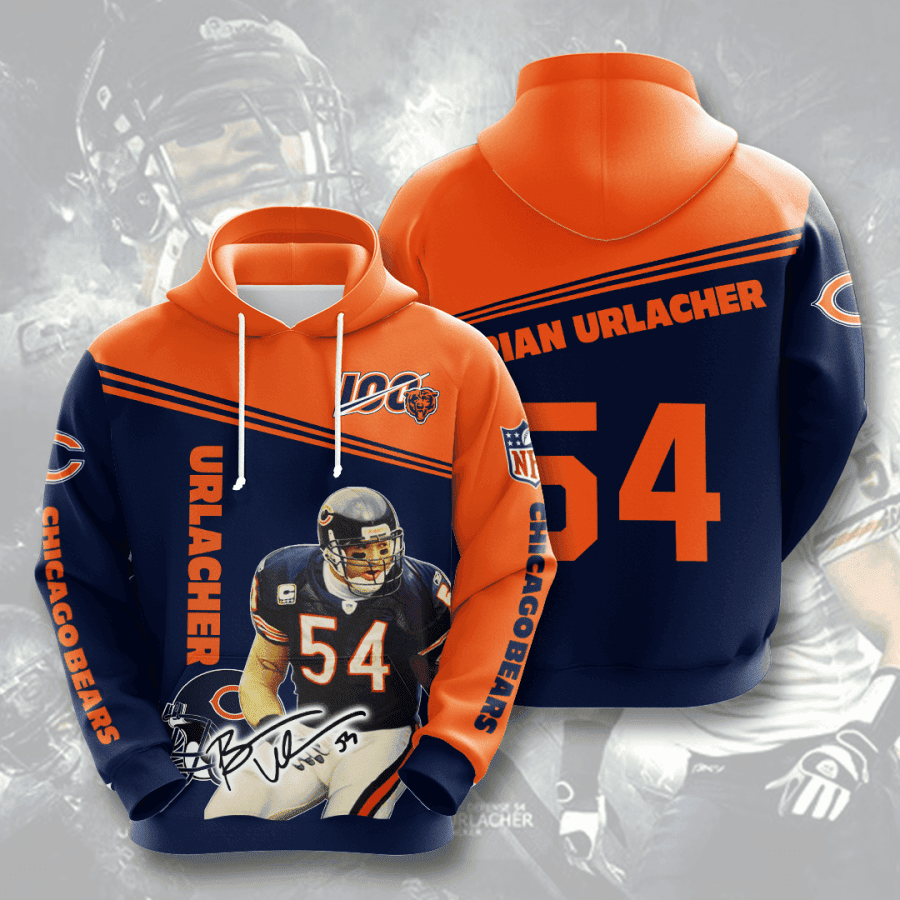 Brian Urlacher Chicago Bears 3D All Over Print Hoodie, Zip Hoodie