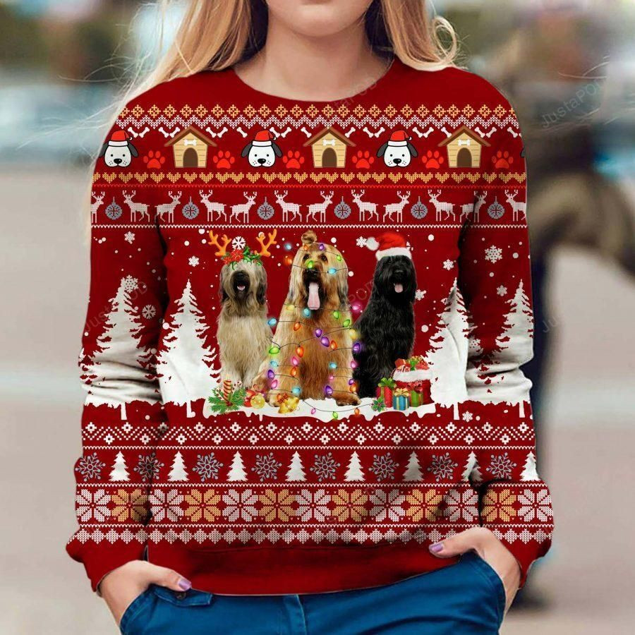 Briard Dog Ugly Christmas Sweater Adult 3D Funny Matching for family
