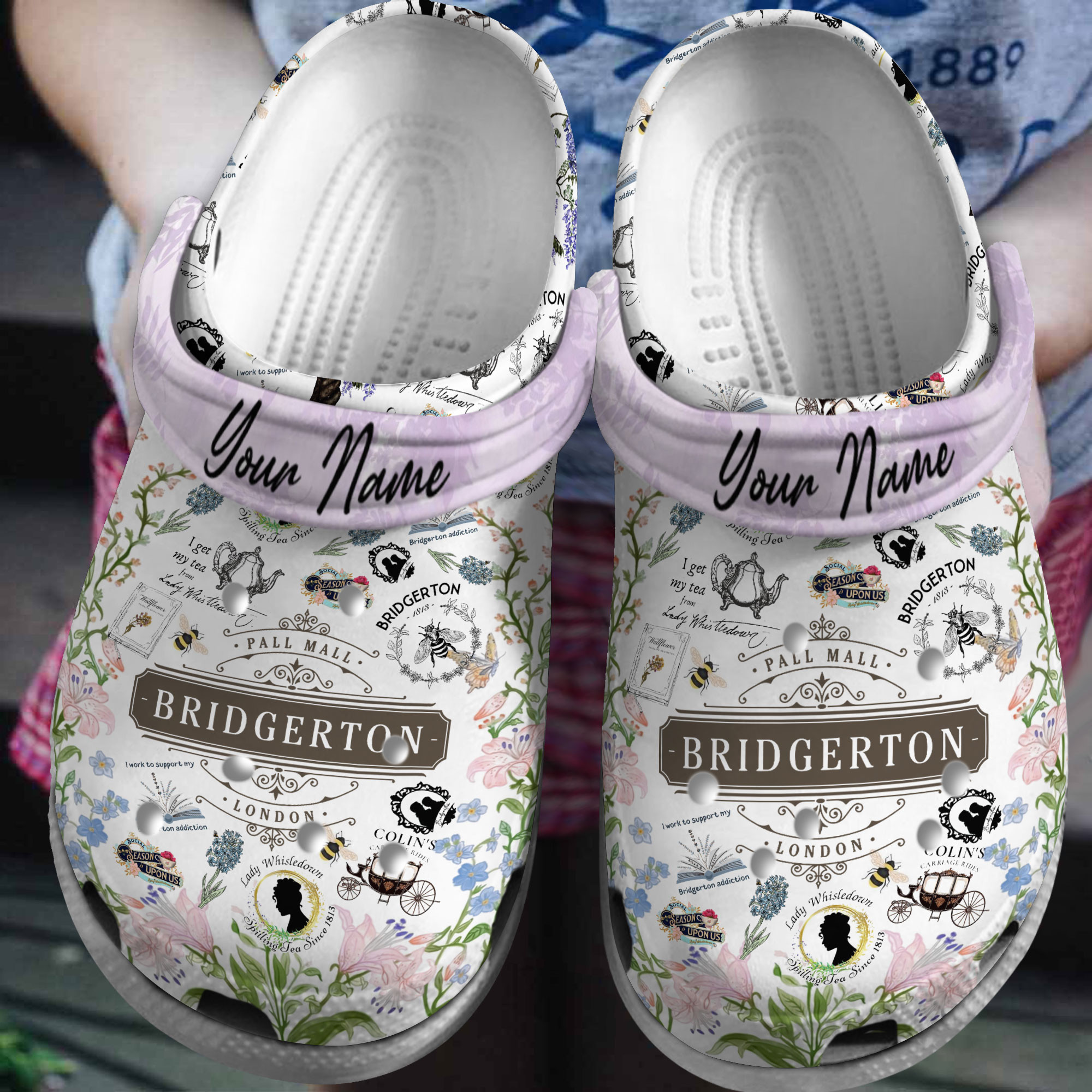 Bridgerton TV Series Crocs Crocband Clogs Shoes Comfortable For Men Women and Kids