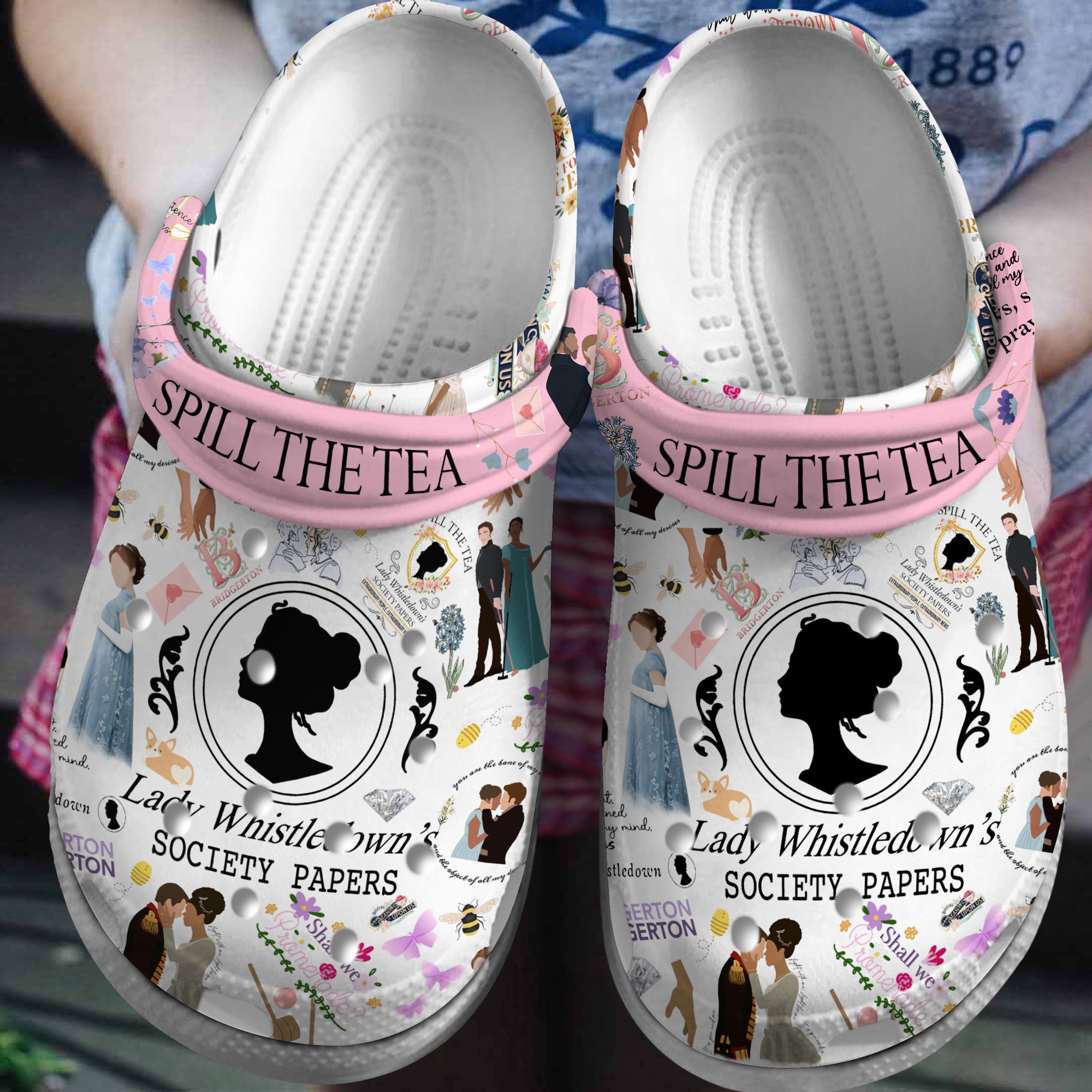 Bridgerton TV Series Crocs Crocband Clogs Shoes Comfortable For Men Women and Kids