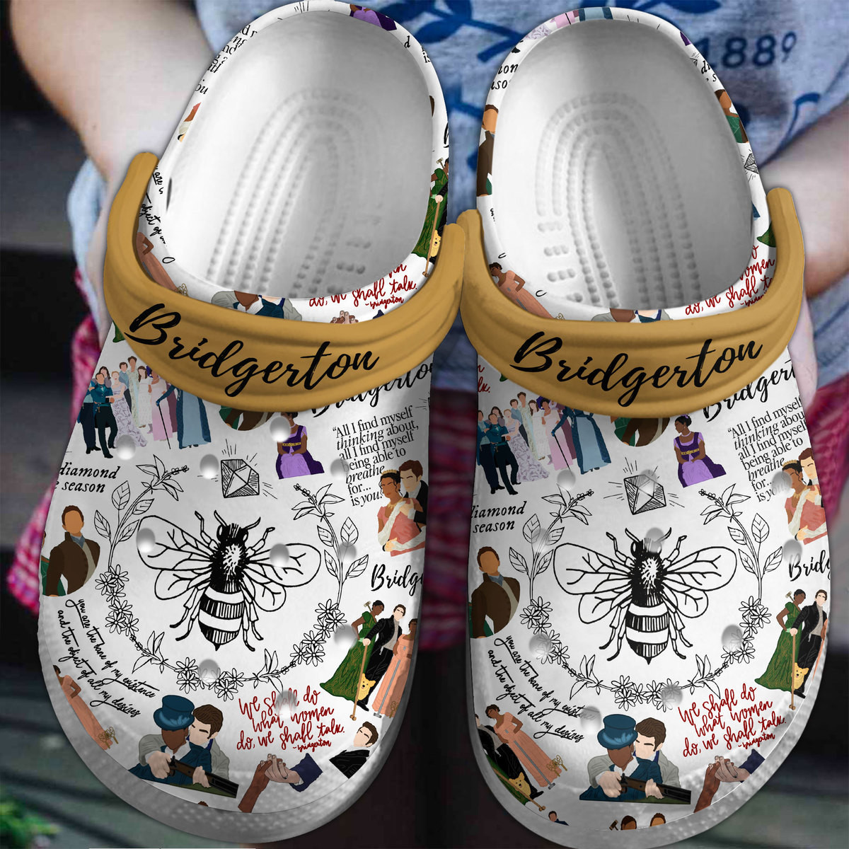 Bridgerton TV SeriesCrocs Crocband Clogs Shoes Comfortable For Men Women and Kids