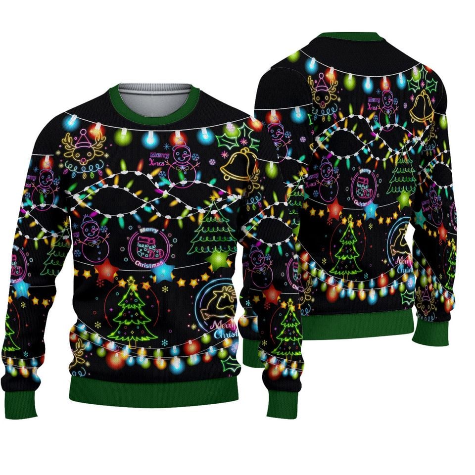 Bright Neon Lighting Ugly Sweater