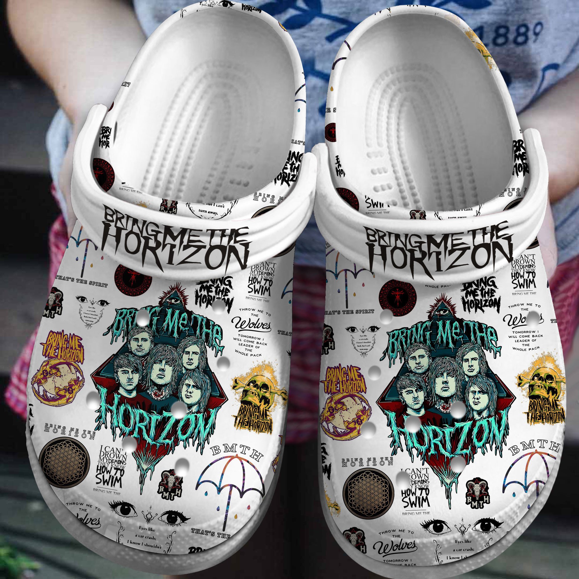 Bring Me The Horizon Music Crocs Crocband Clogs Shoes Comfortable For Men Women and Kids