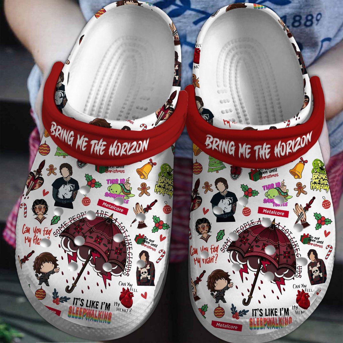 Bring Me The Horizon Music Crocs Crocband Clogs Shoes Comfortable For Men Women and Kids