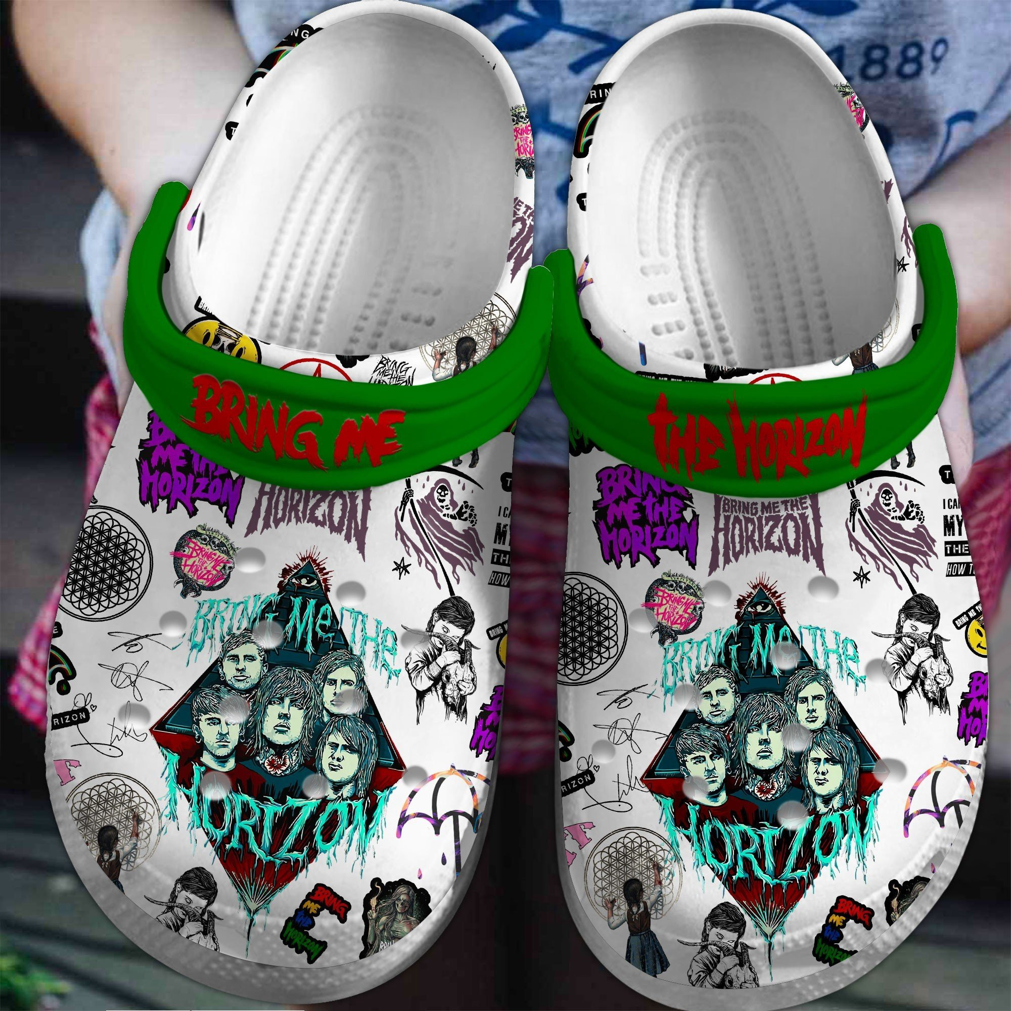 Bring Me The Horizon Music Crocs Crocband Clogs Shoes Comfortable For Men Women and Kids