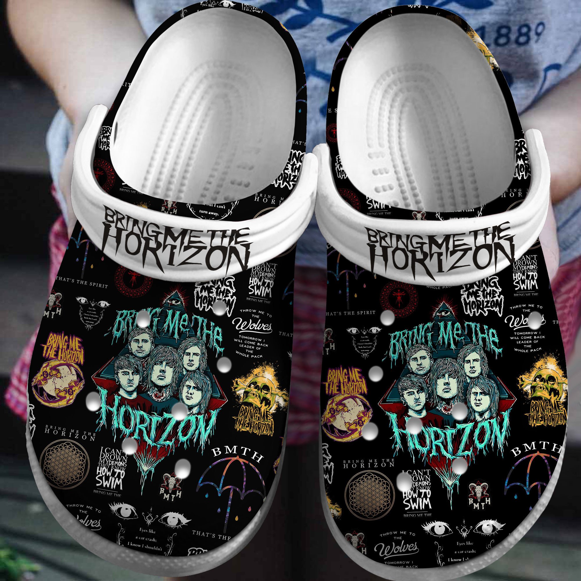 Bring me the Horizon Music Crocs Crocband Clogs Shoes Comfortable For Men Women and Kids