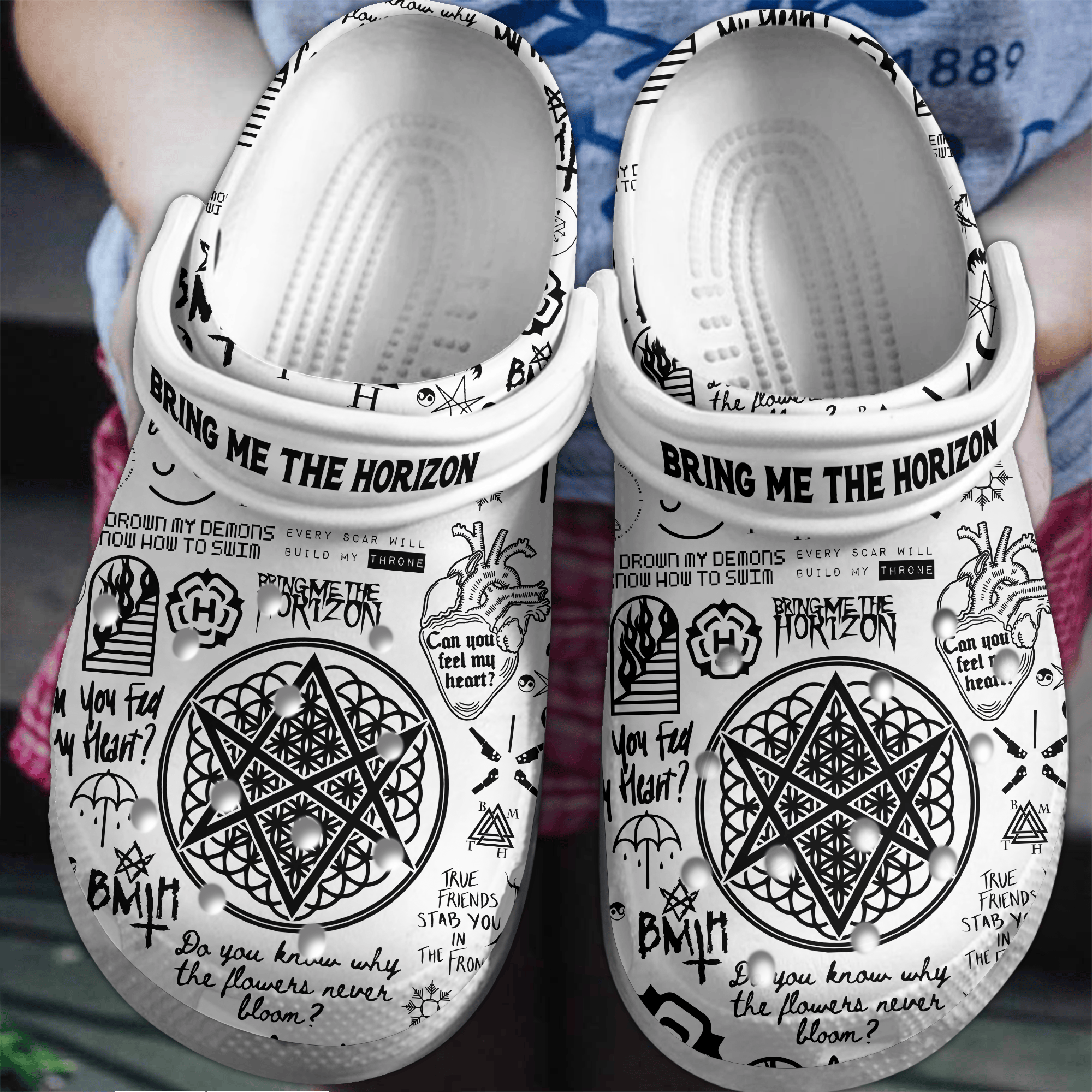 Bring Me The Horizon Music Crocs Crocband Clogs Shoes Comfortable For Men Women and Kids