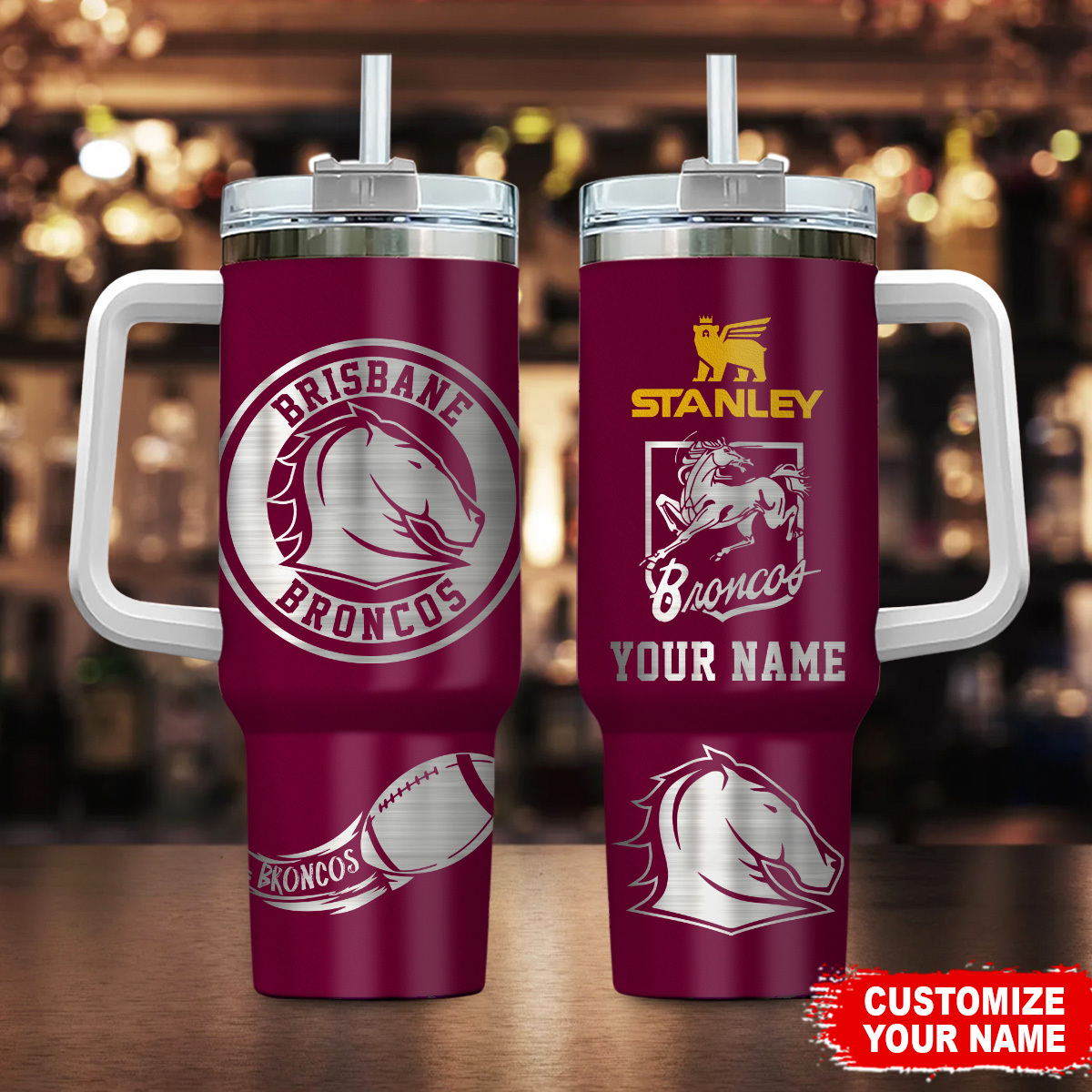 Brisbane Broncos NRL Custom Stanley Cup 40 oz 30 oz Tumbler With HandleTVC230113