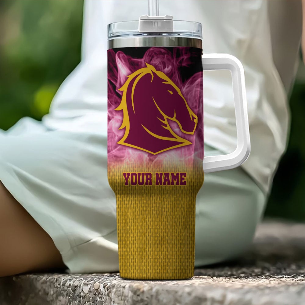 Brisbane Broncos NRL Flame Effect Custom Stanley Cup 40 oz 30 oz Tumbler With HandleTVC2301194