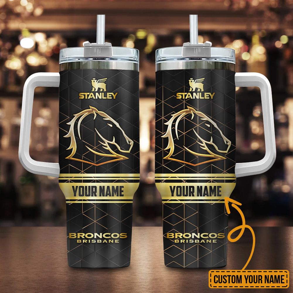 Brisbane Broncos NRL Golden Logo Custom Stanley Cup 40 oz 30 oz Tumbler With HandleTVC2301177