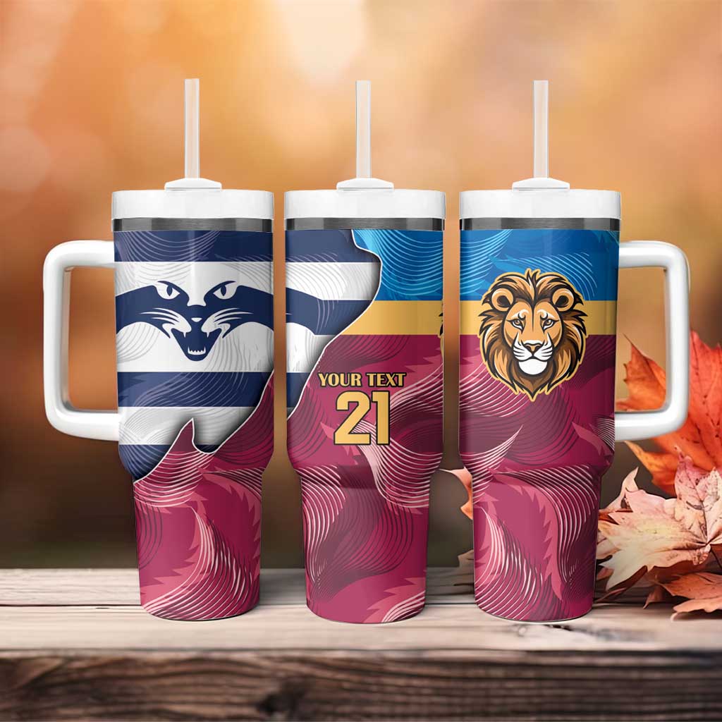 Brisbane-Geelong Football Cracked Metal Style Custom Stanley Cup 40 oz 30 oz Tumbler With HandleTVC2301324