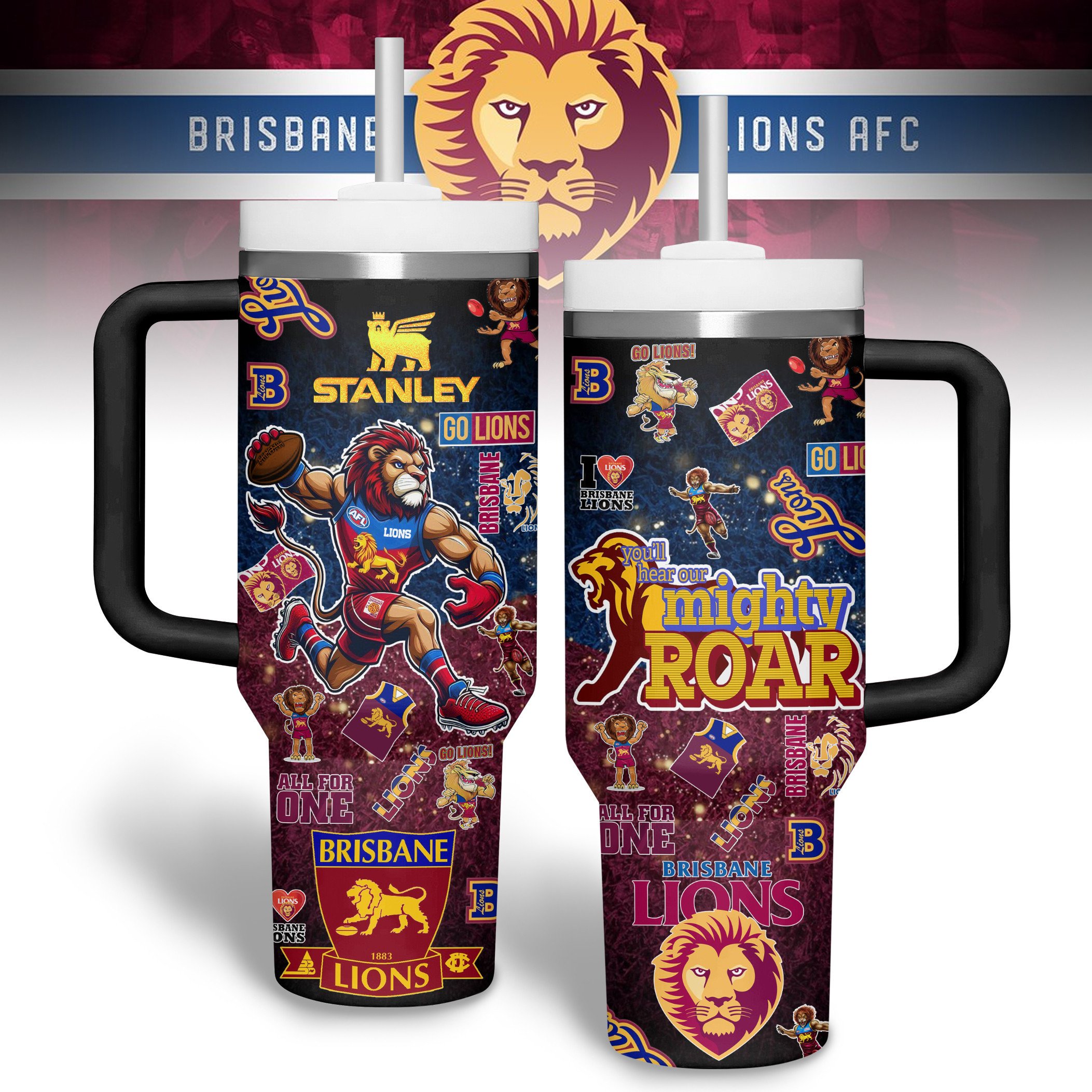 Brisbane Lions AFL Custom Stanley Cup 40 oz 30 oz Tumbler With HandleTVC2301282