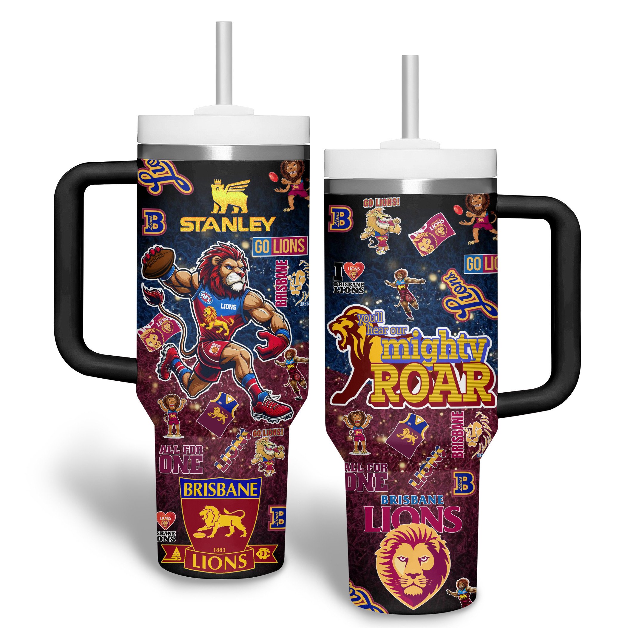 Brisbane Lions AFL Custom Stanley Cup 40 oz 30 oz Tumbler With HandleTVC2301282 - Image 2