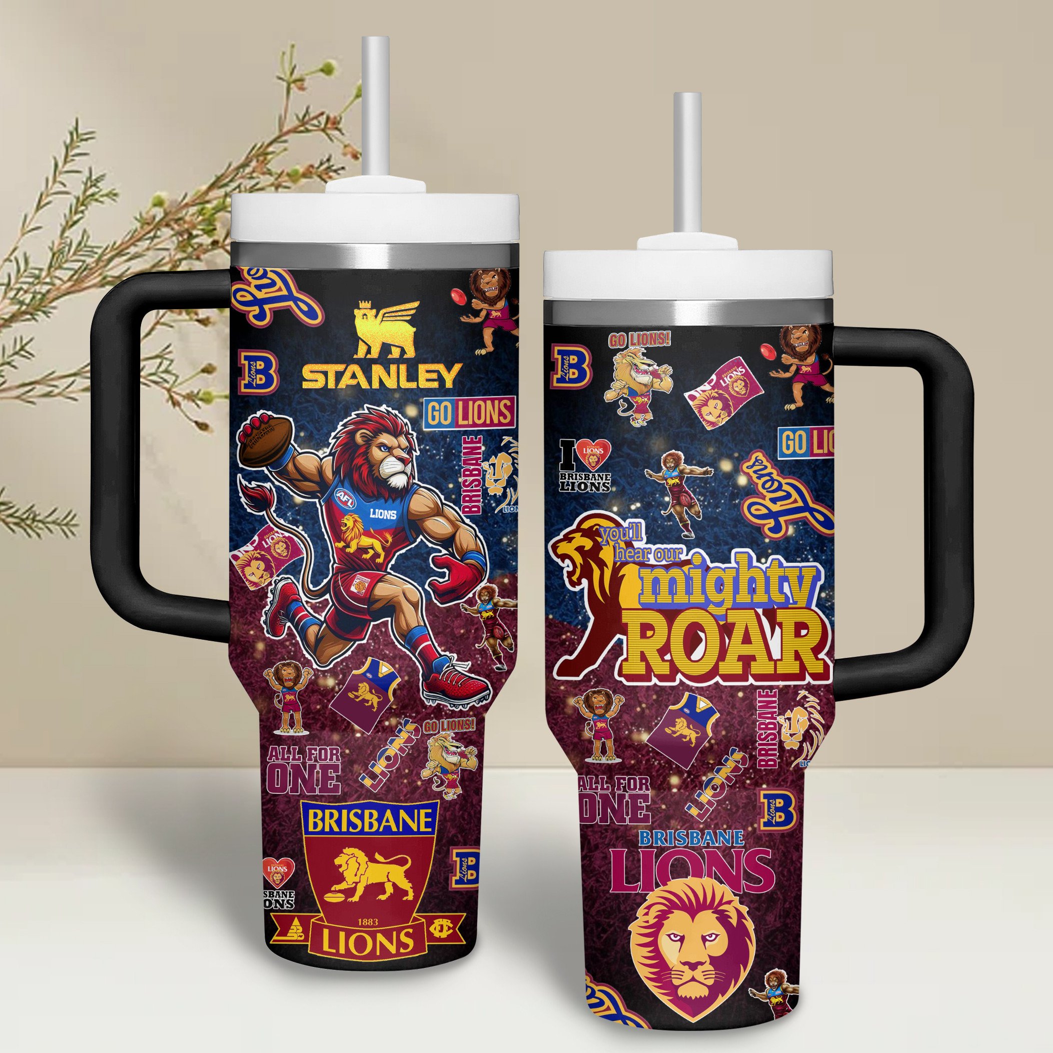 Brisbane Lions AFL Custom Stanley Cup 40 oz 30 oz Tumbler With HandleTVC2301282 - Image 4