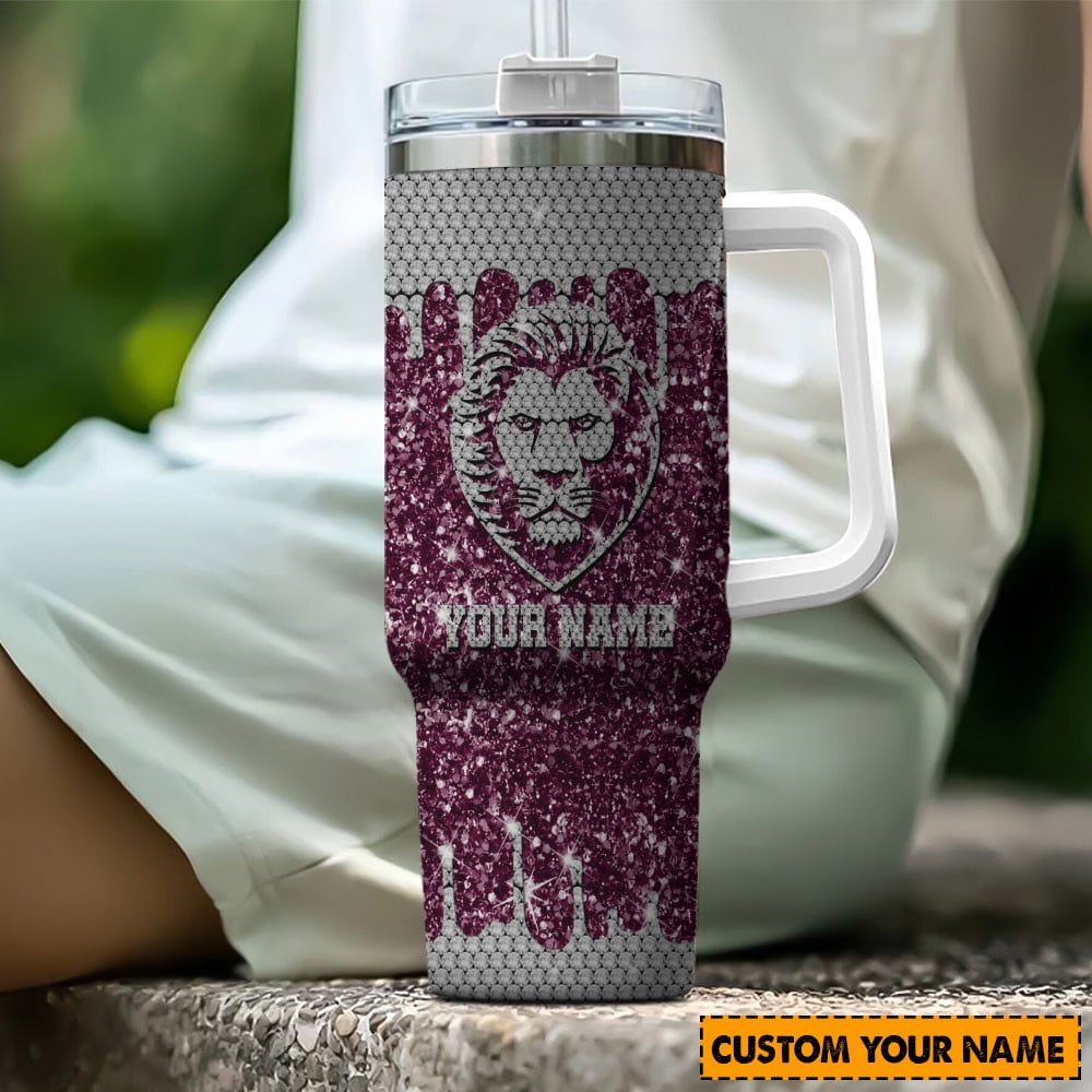 Brisbane Lions AFL Glitter Custom Stanley Cup 40 oz 30 oz Tumbler With HandleTVC2301192