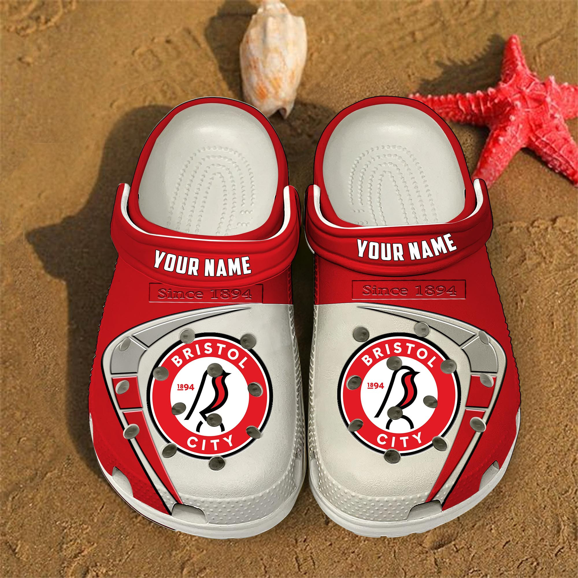 Bristol City EFL Crocs Crocband Clogs Shoes Comfortable For Men Women and Kids