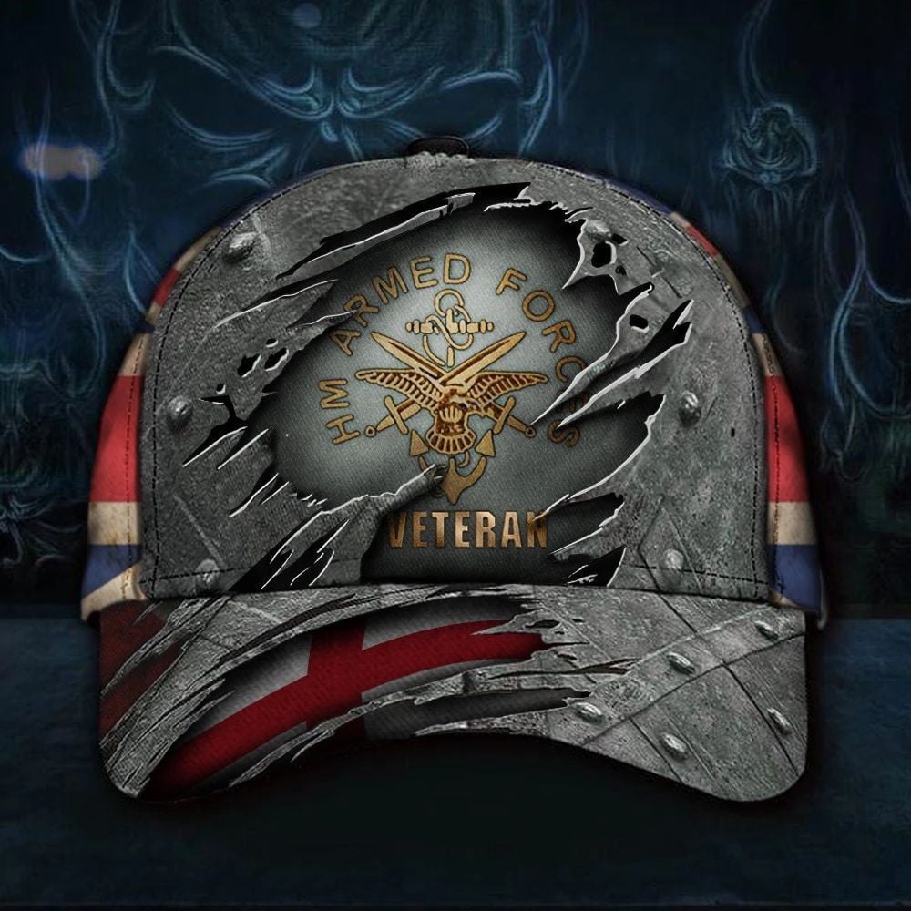 British Army Veteran Hat Union Jack England Flag Cap Patriotic Custom Hat Trucker Hats Custom Hats Gifts For Men & Women