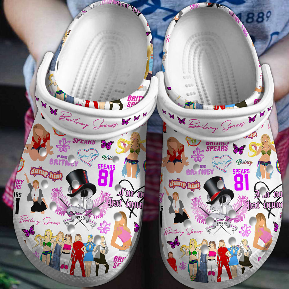 Britney Spears Music Crocs Crocband Clogs Shoes Comfortable For Men Women and Kids