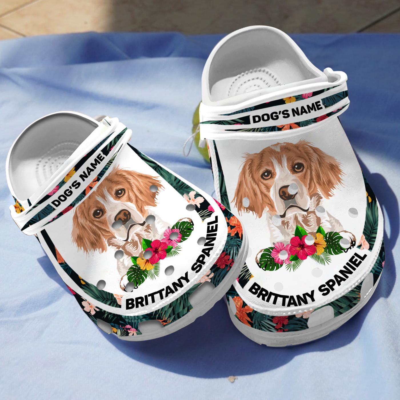 Brittany Spaniel Dog Crocs Crocband Clogs Shoes Comfortable For Men Women and Kids