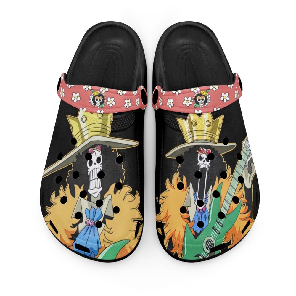 Brook One Piece Anime Crocs Crocband Clogs Shoes Comfortable For Men Women and Kids