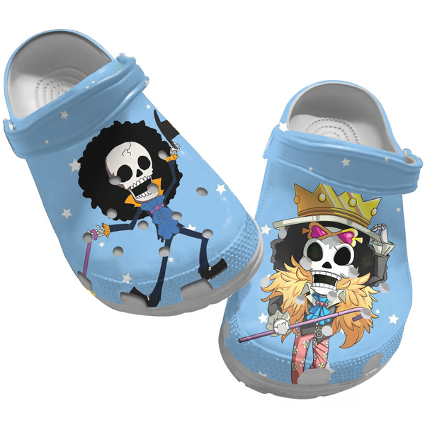 Brook One Piece Anime Crocs Crocband Clogs Shoes Comfortable For Men Women and Kids