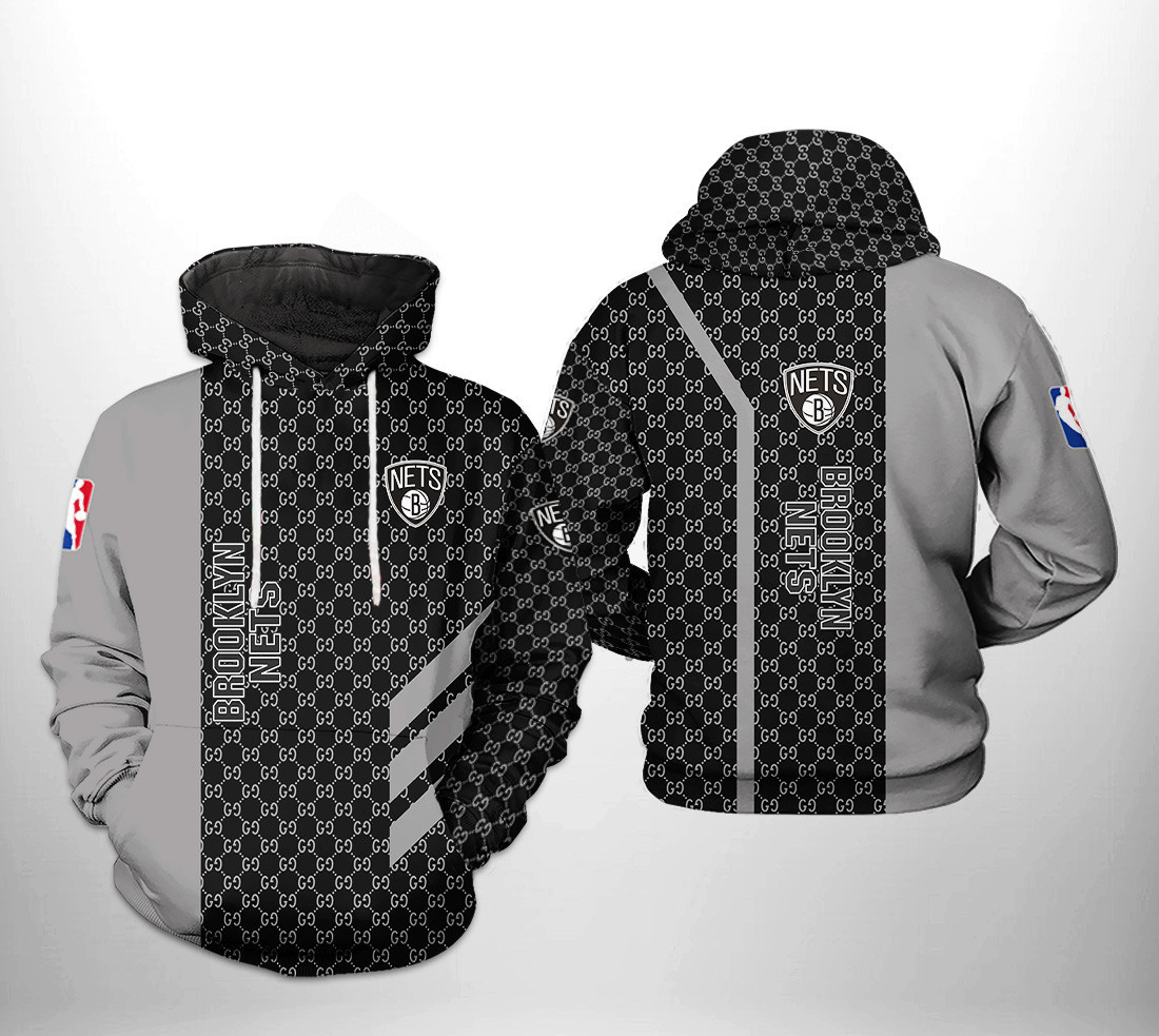 Brooklyn Nets NBA Team Pattern Mix 3D All Over Print Hoodie, Zip Hoodie