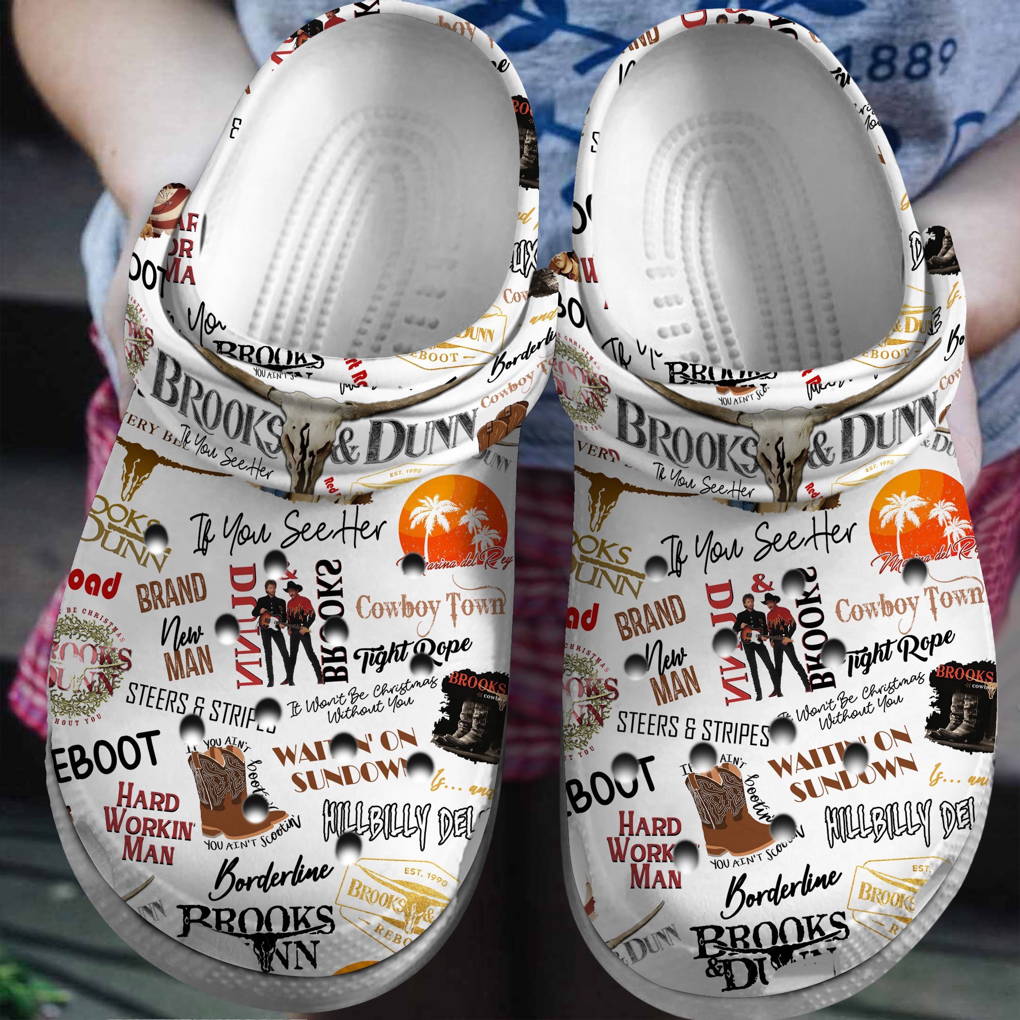 Brooks and Dunn Music Crocs Crocband Clogs Shoes Comfortable For Men Women and Kids