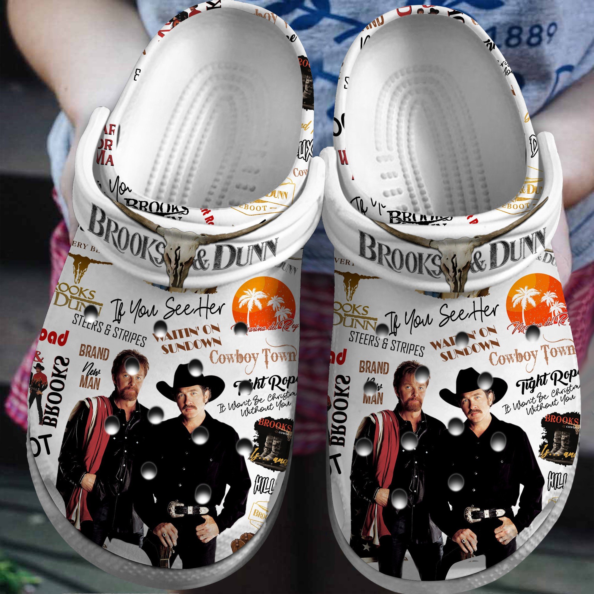 Brooks and Dunn Music Crocs Crocband Clogs Shoes Comfortable For Men Women and Kids