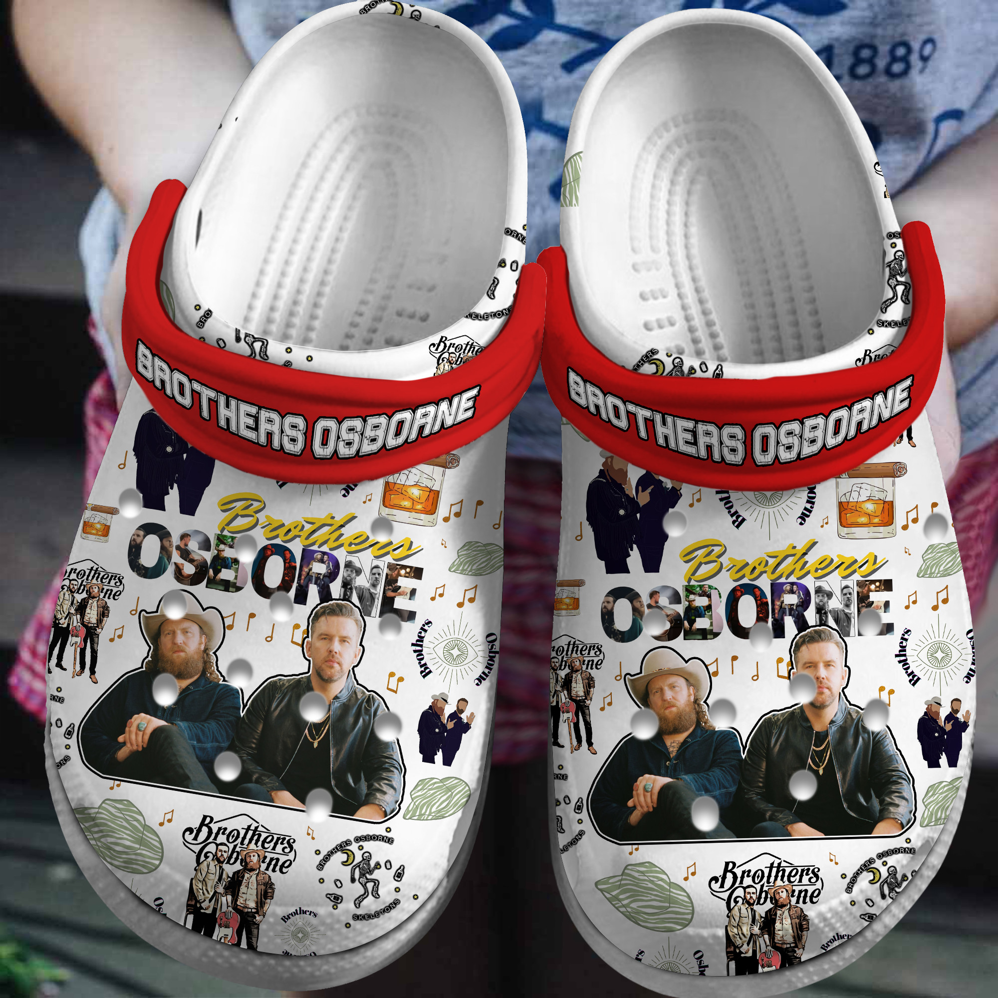 Brothers Osborne Music Crocs Crocband Clogs Shoes Comfortable For Men Women and Kids